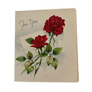 Vintage Unused Greeting Card A Gift For You For You Roses Thinking of You
